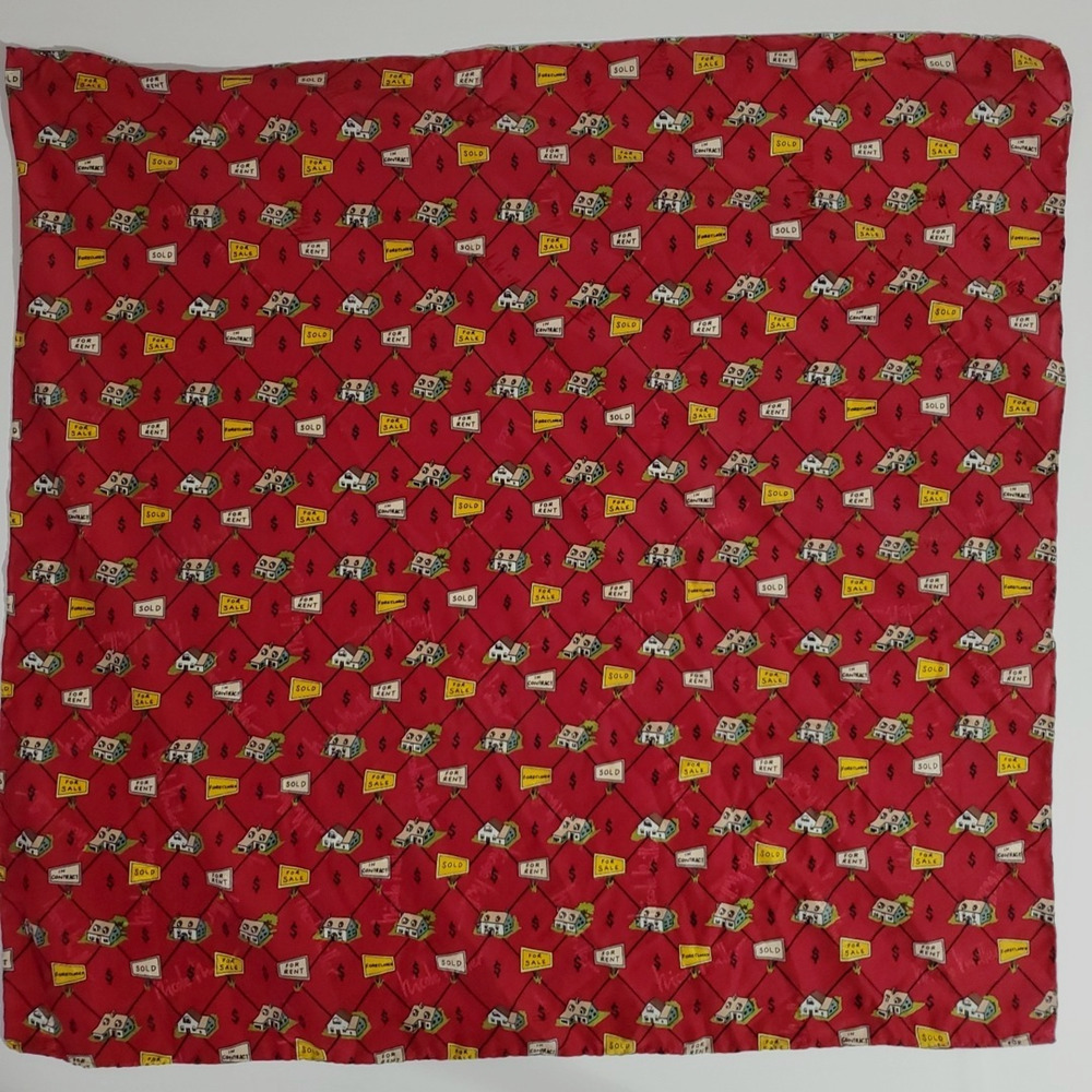 100% silk scarf Designer Lux NICOLE MILLER Vintage Logo 20" SQUARE - Picture 4 of 8